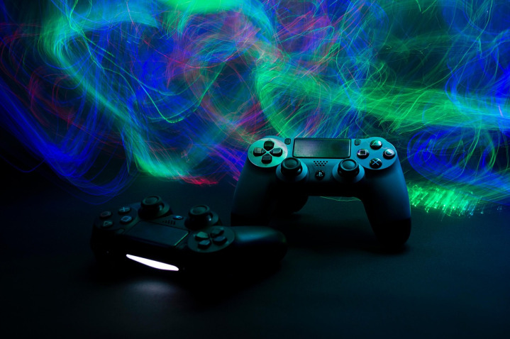 neon arcade gamepad lighting